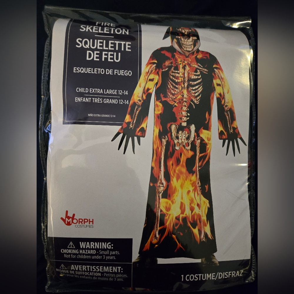 Child Skeleton Flame Costume